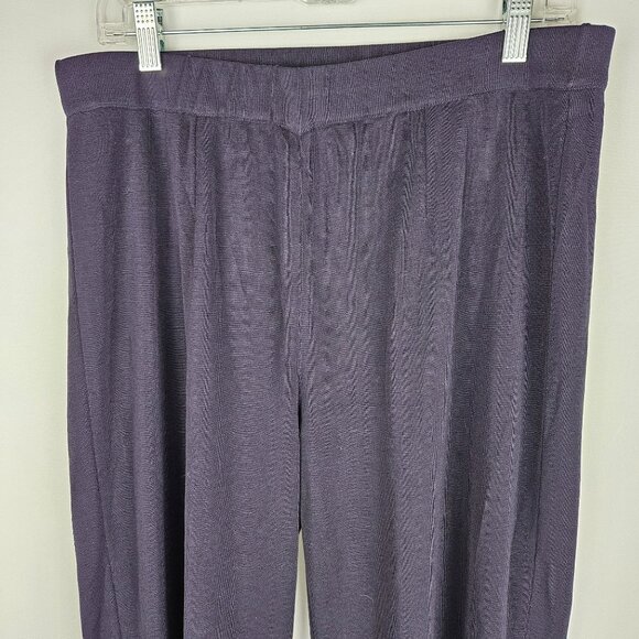 Misook Santana Knit Pants XL Navy Pull-On Acrylic Blend Quiet Luxury Old Money - Picture 3 of 10